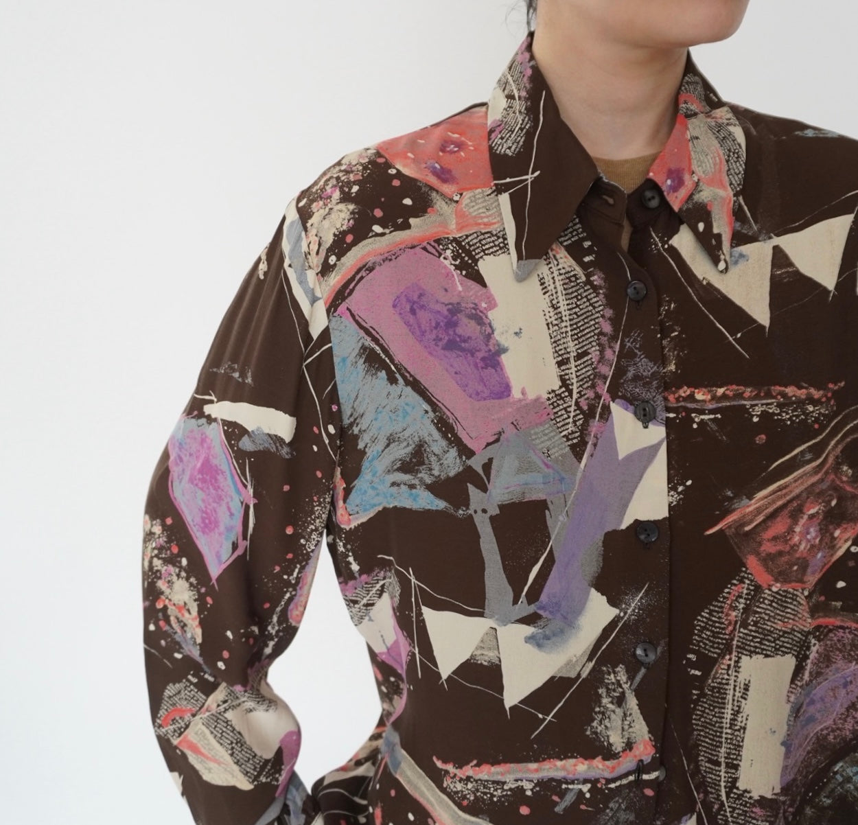 90s Rayon Printed Shirt