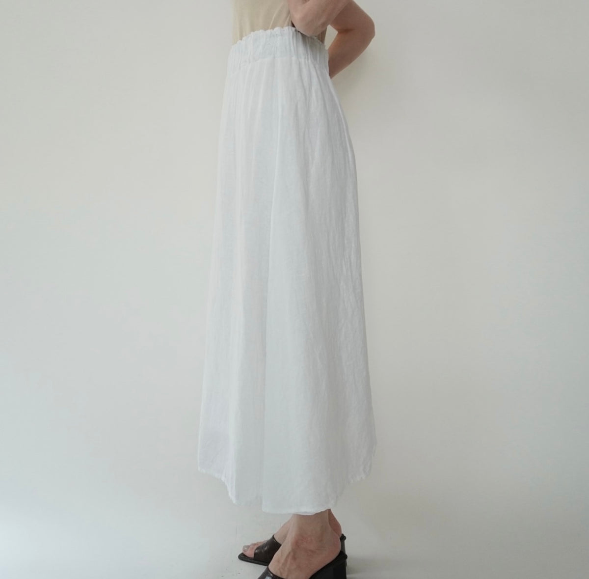 90s White Linen Skirt
