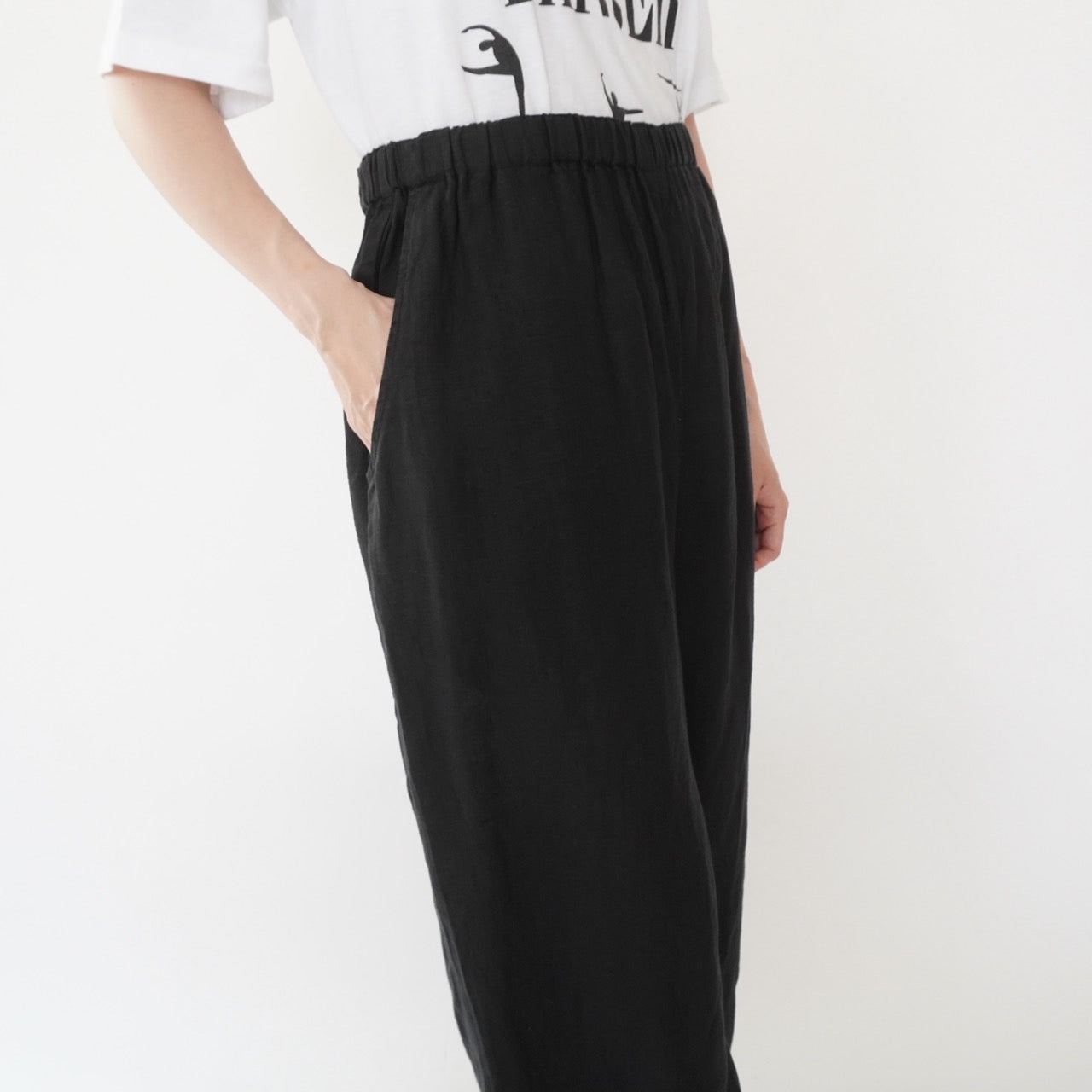 90s "FLAX"  Linen Wide Pants