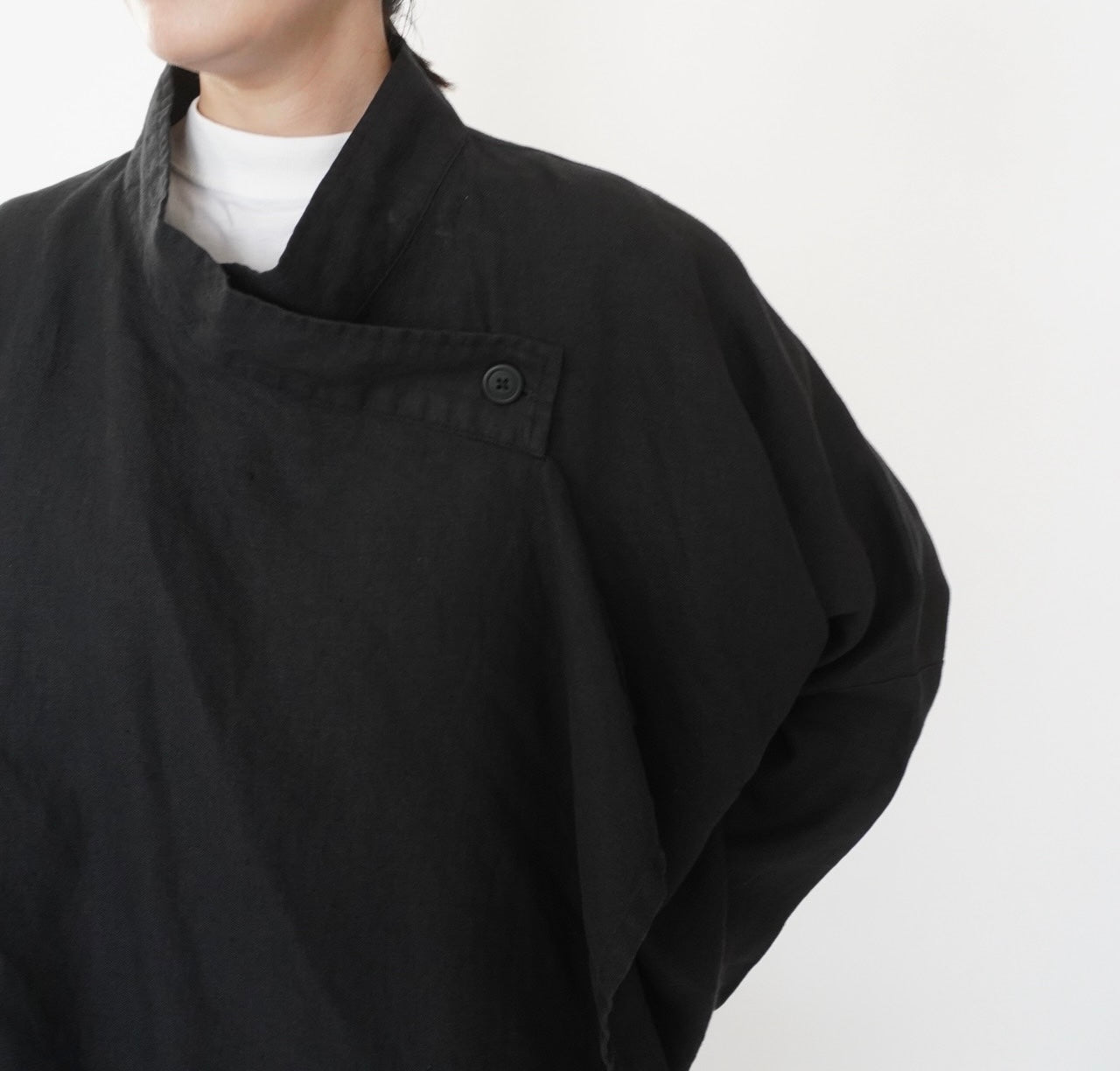 90s Black Linen Design Jakcet