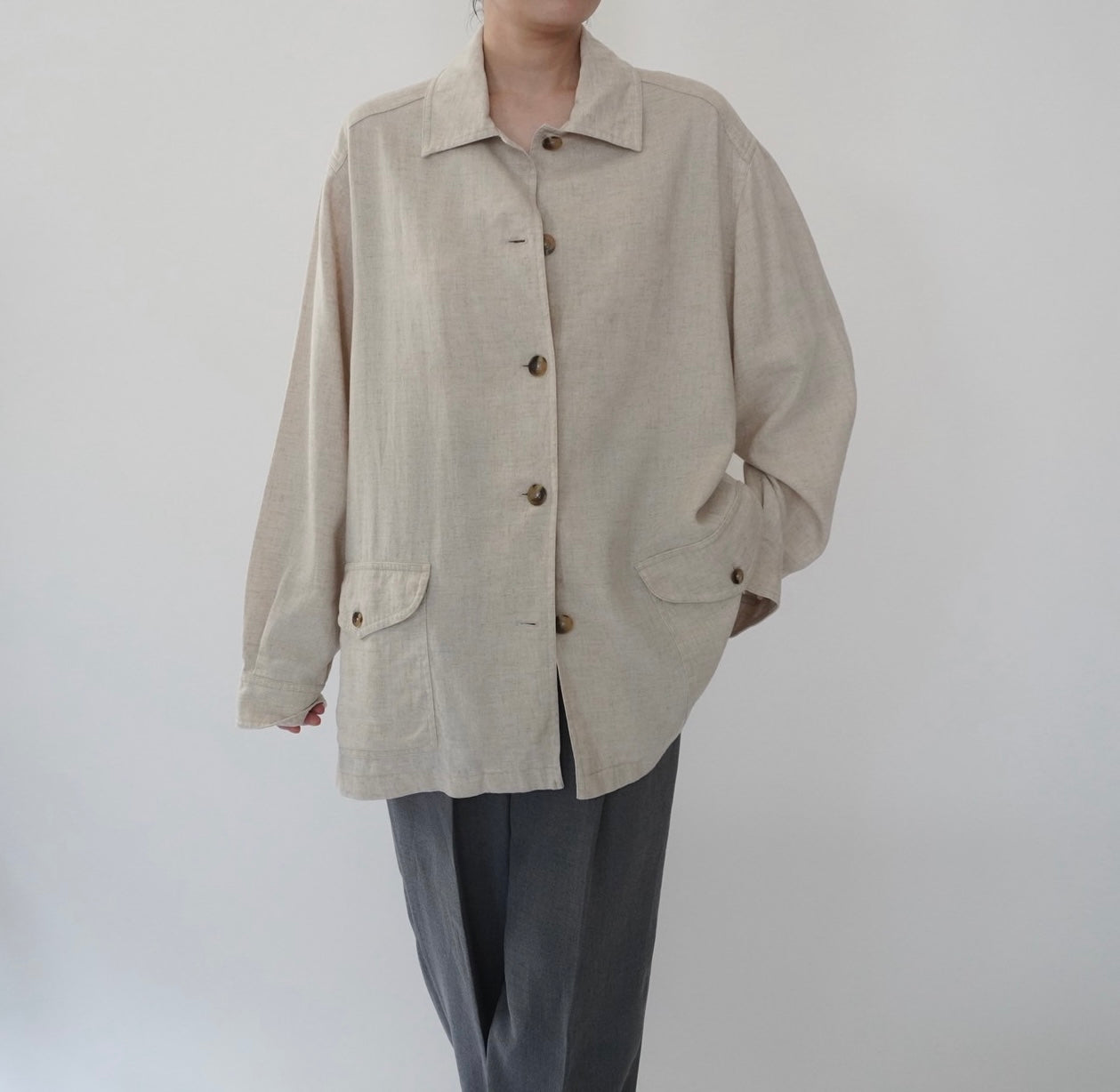 90s Linen Jacket Made in USA
