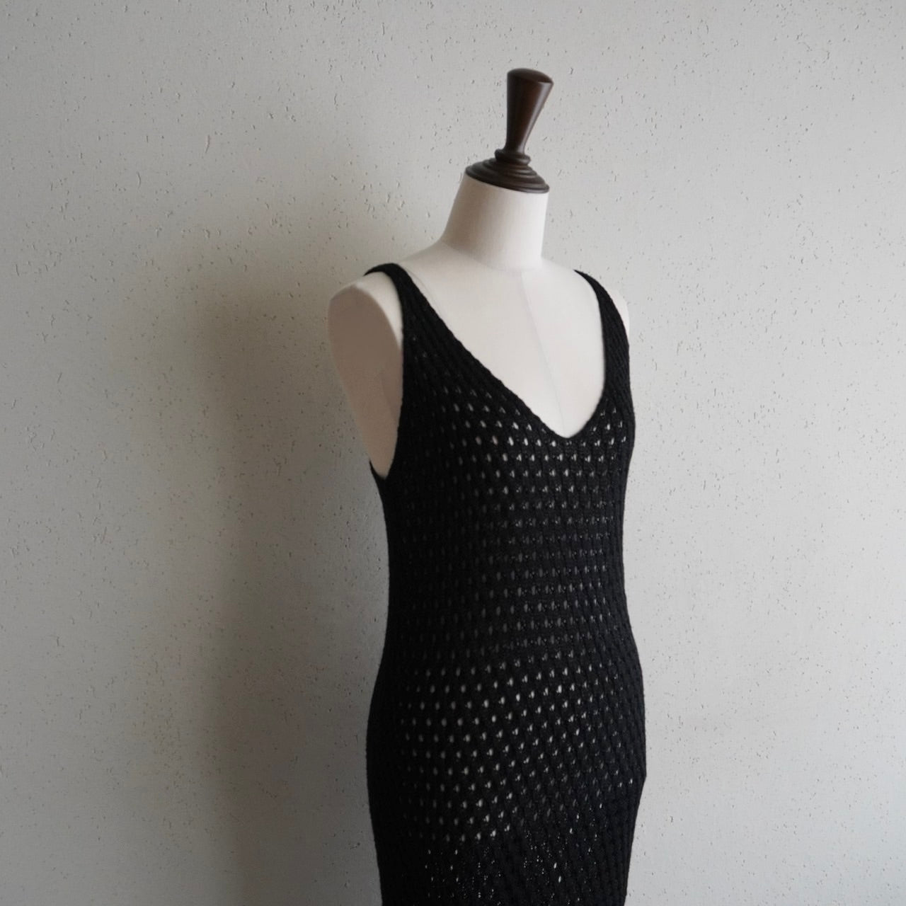 90s Black Crochet Dress Made in Italy