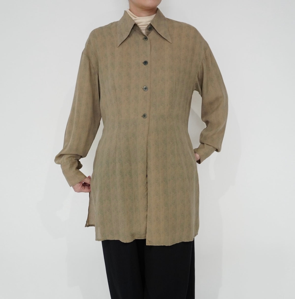90s Silk Long Shirt