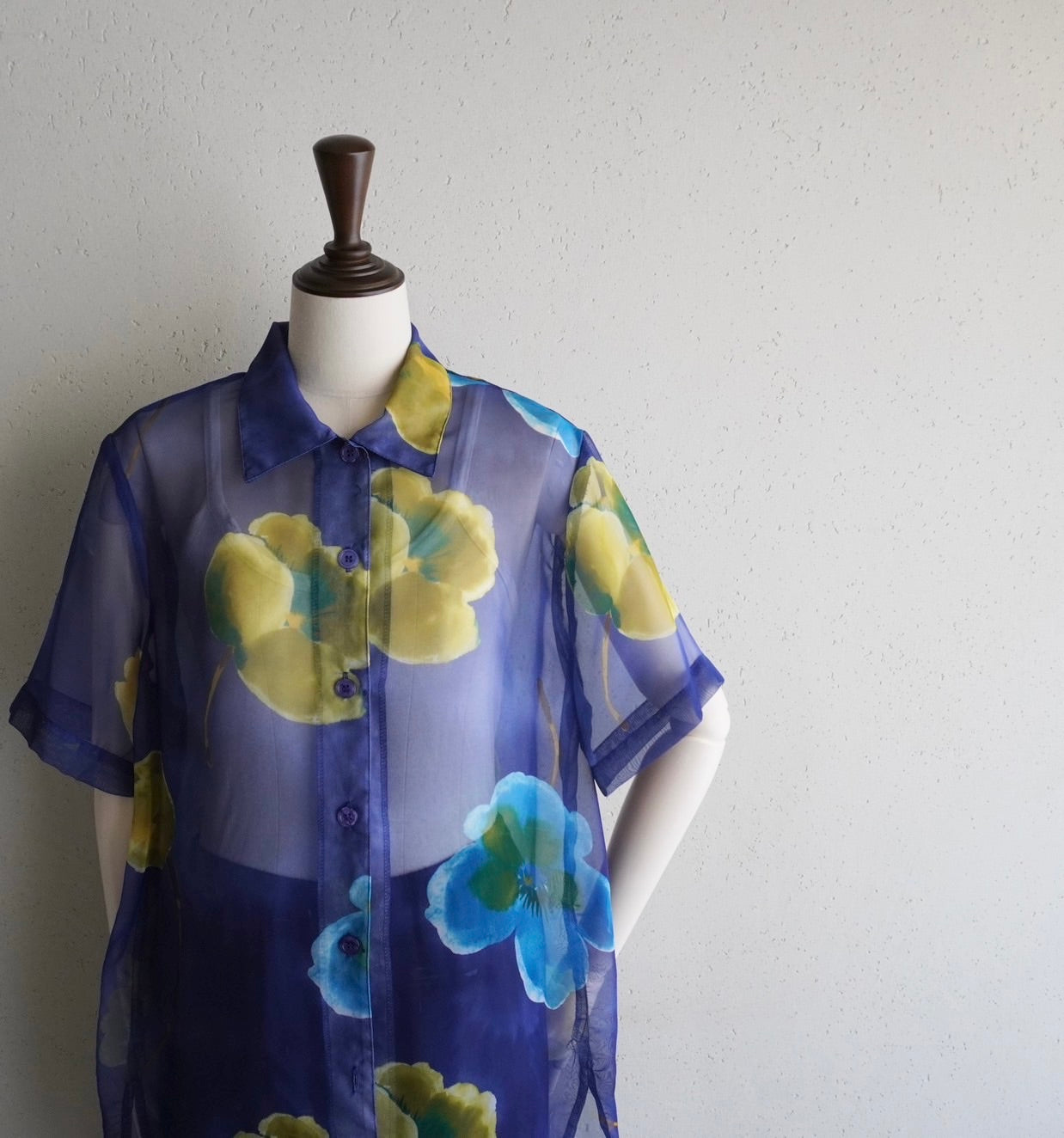 90s Printed Sheer Shirt Made in USA