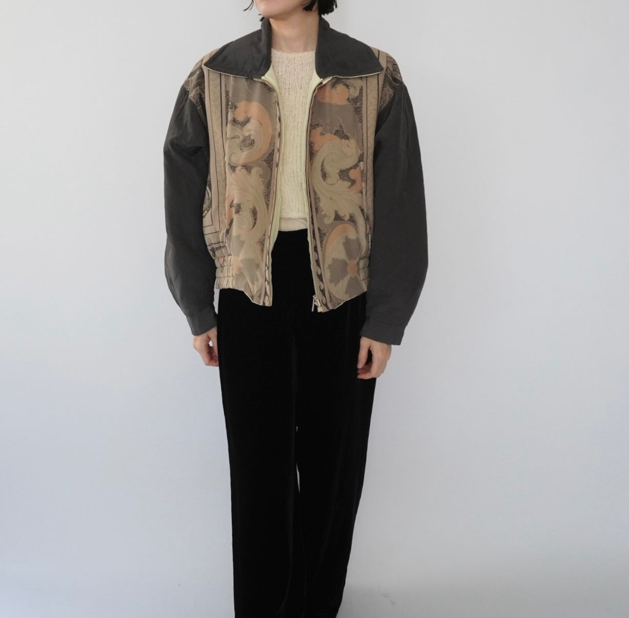 90s"Laurel" Silk Reversible Jacket Made in Germany
