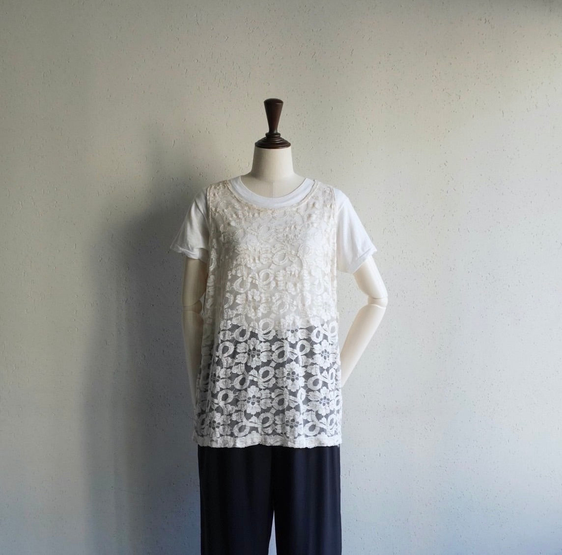 90s Sheer Lace Top Made in USA