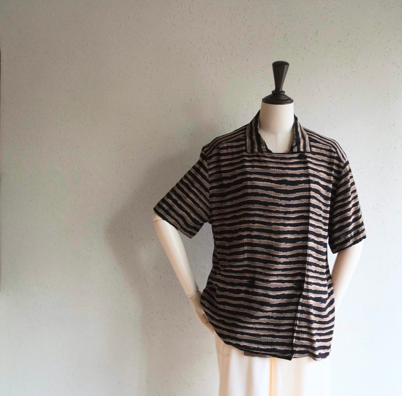 90s "Rena Rowan For Saville" Striped Design Shirt