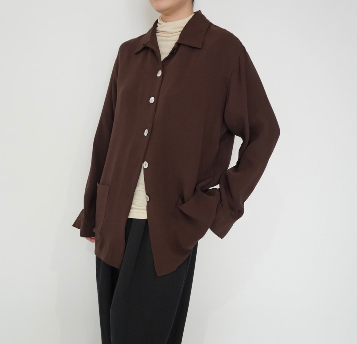 90s Brown Silk Shirt