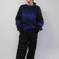 90s Black x Blue Mohair Knit