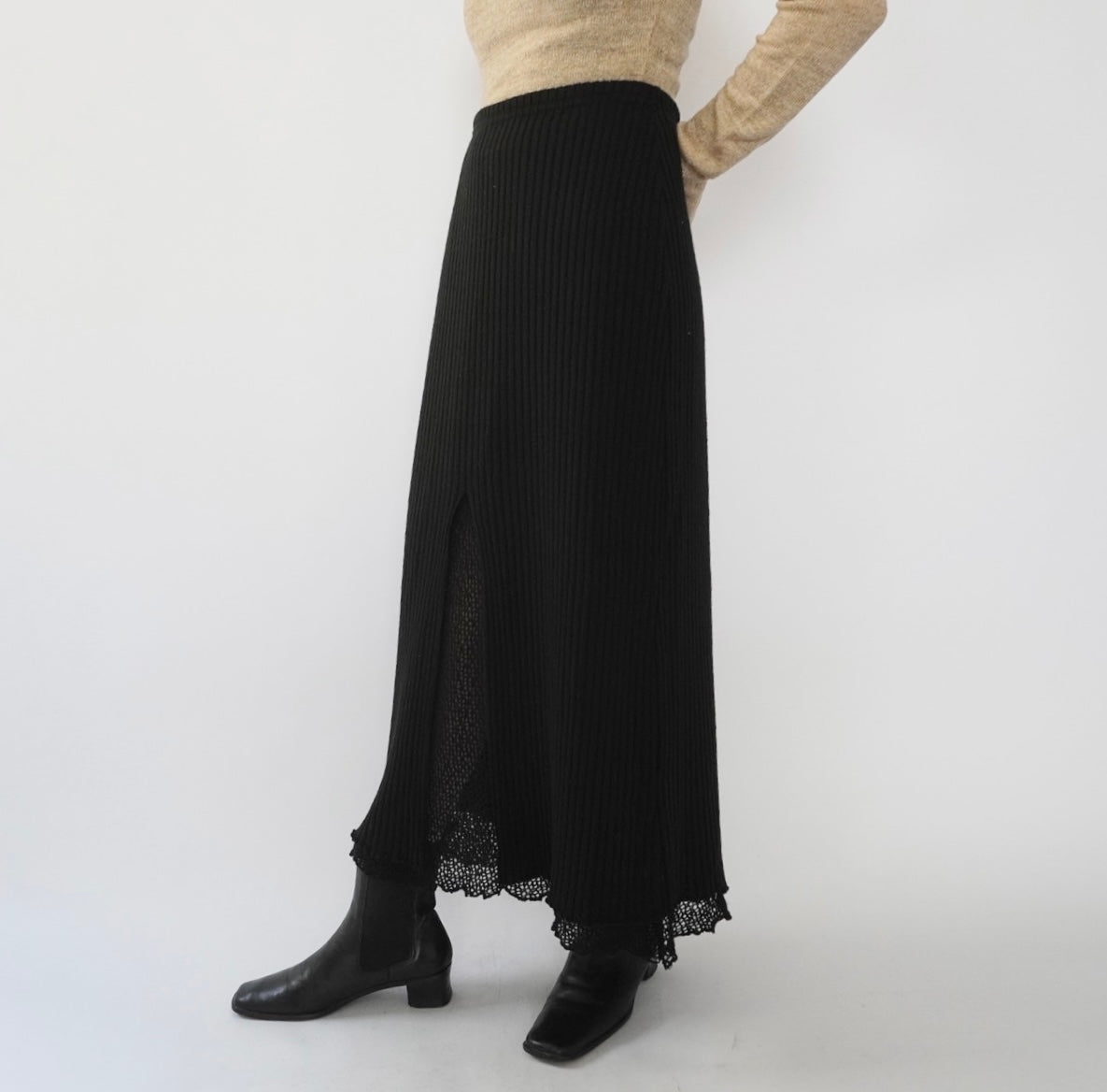 90s Design Ribbed Skirt Made in Italy