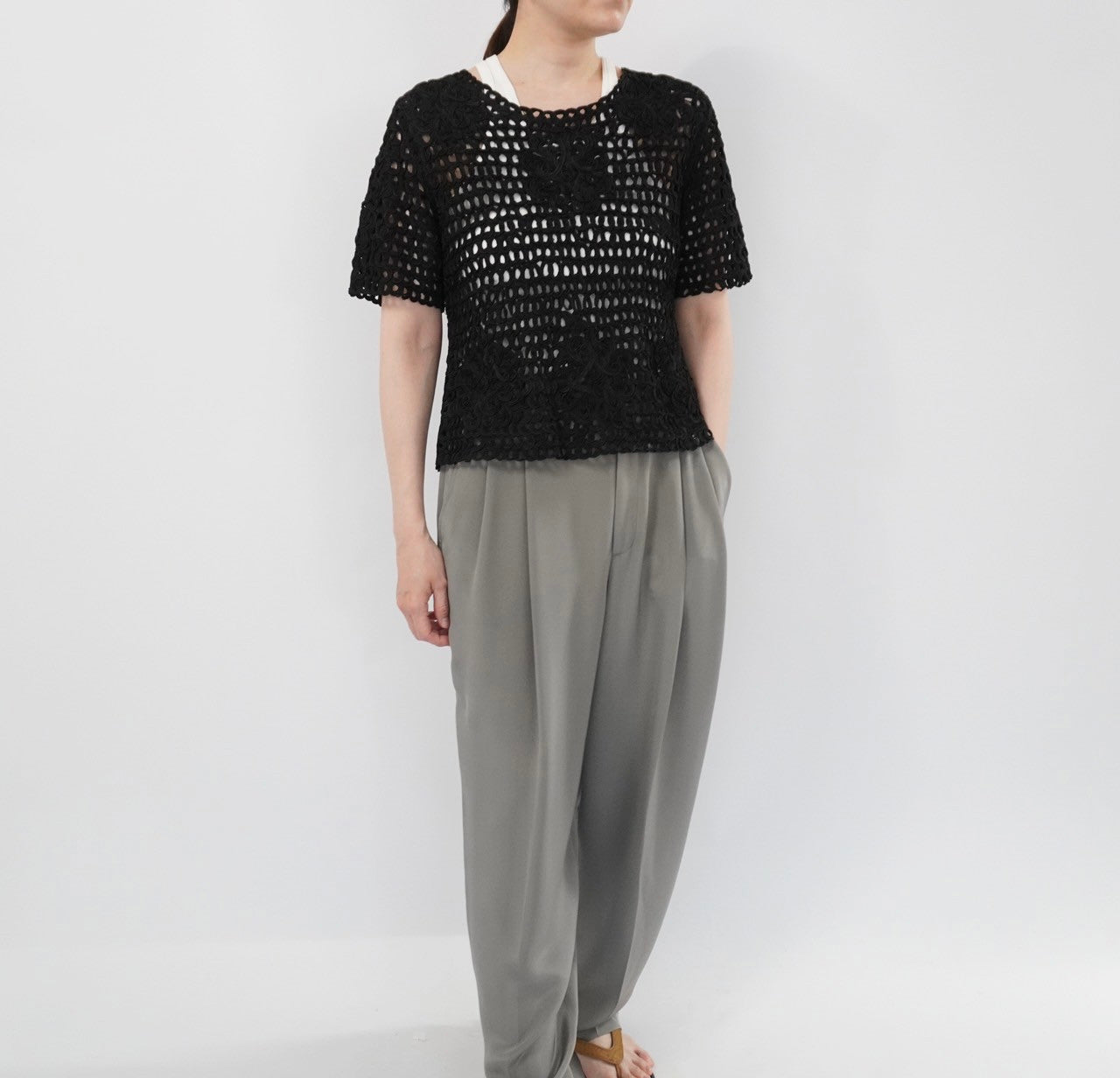 90s Cord Lace Top
