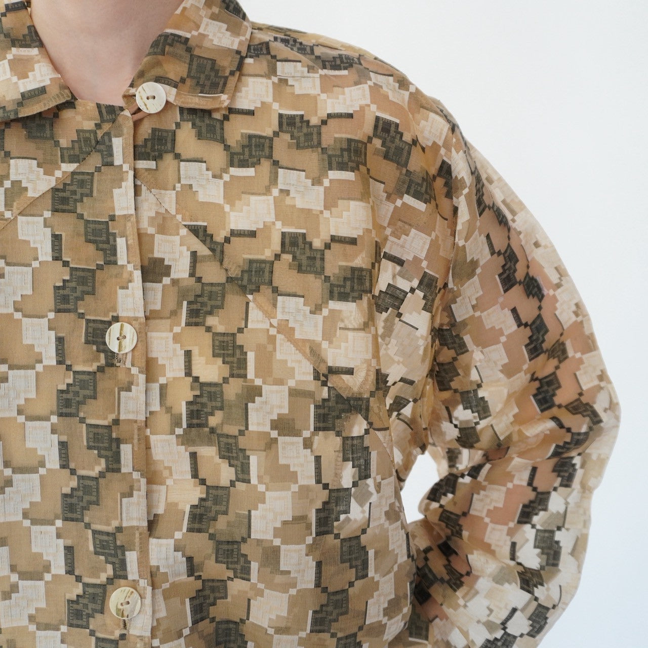 90s Sheer Pattern Shirt