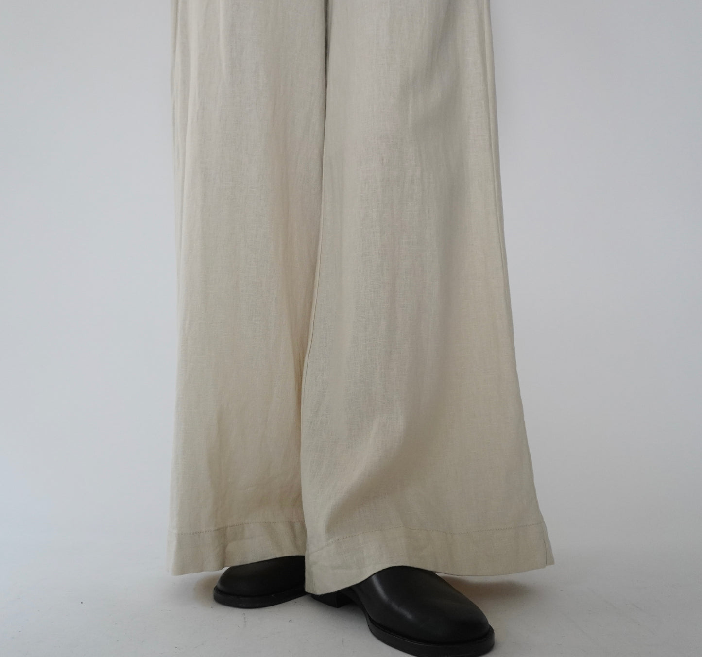 Ivory Linen Wide Pants