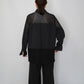 90s Black Mesh Design Shirt, Jacket