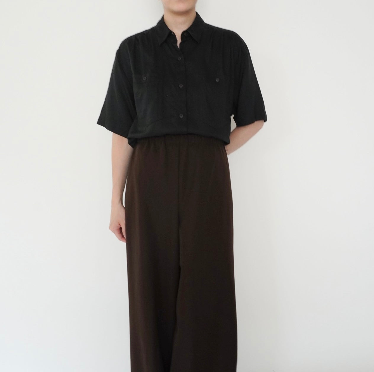 90s Black Rayon Shirt