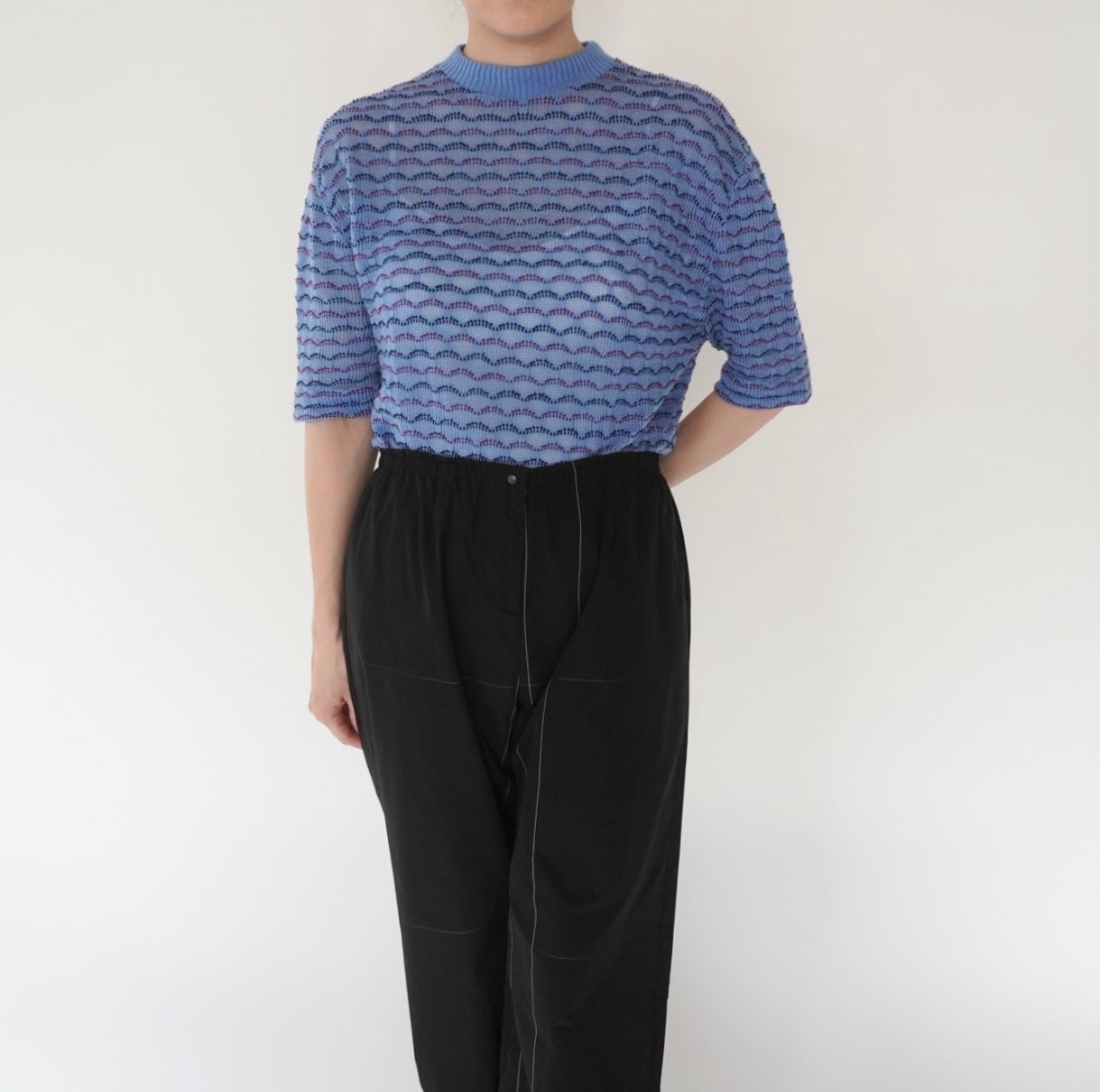 80s Blue Design Top