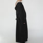 90s Black Design Maxi Coat