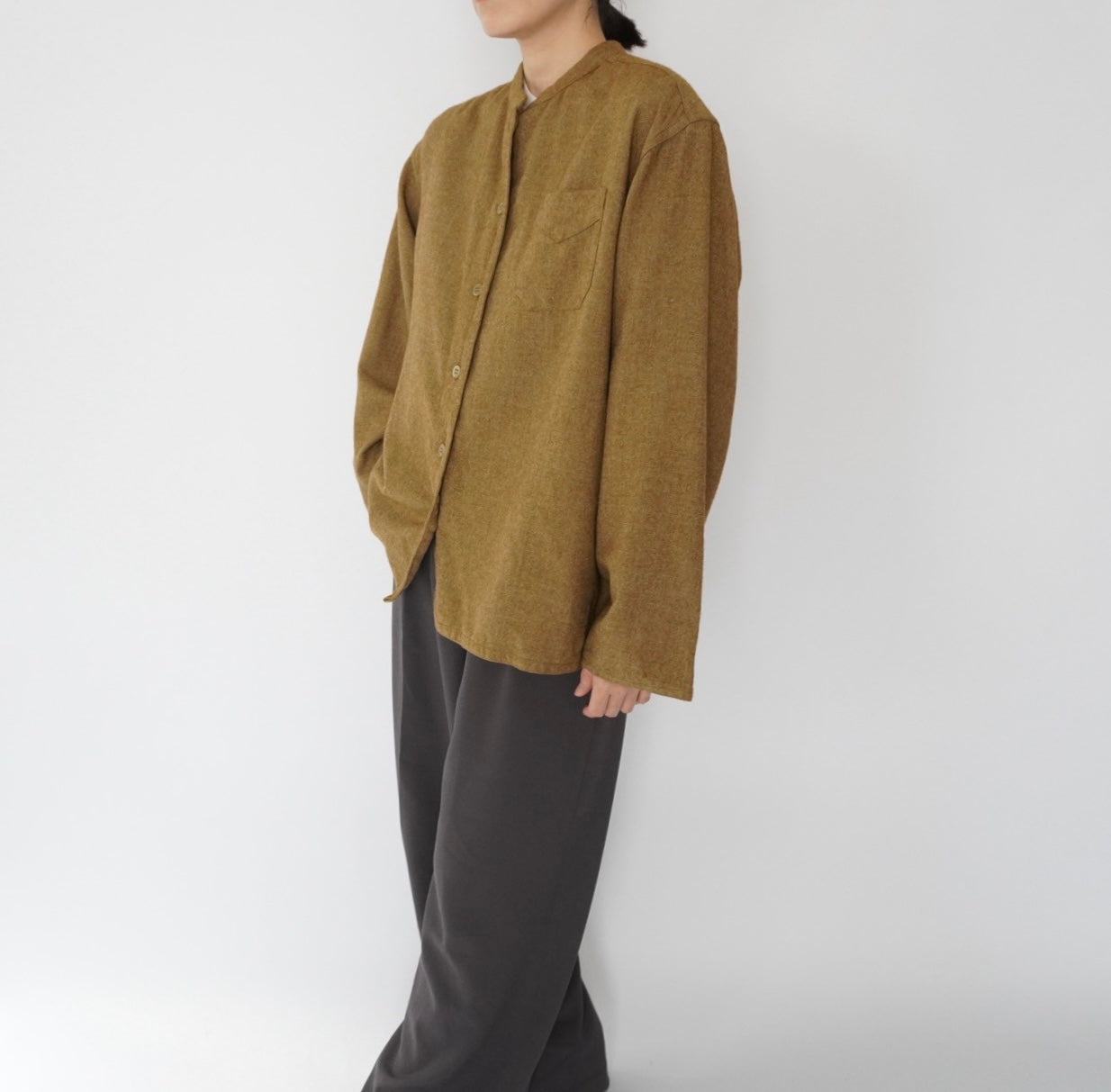 70s Wool×Cotton Design Shirt