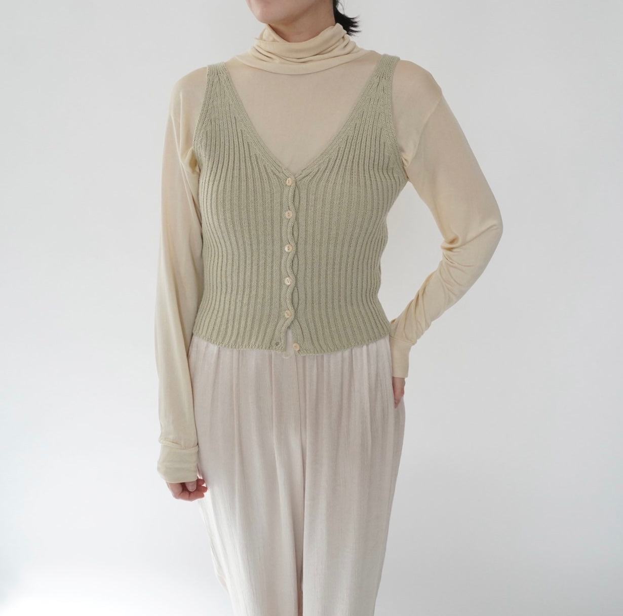 90s Ribbed Top Made in Italy