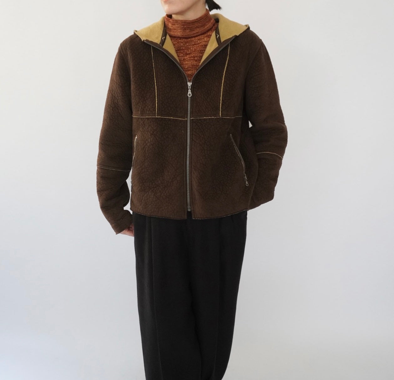 90s Faux Shearling Zipped Jacket