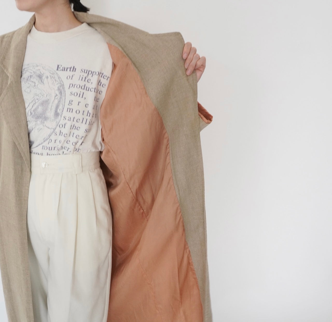 80s Linen Design Coat Made in USA
