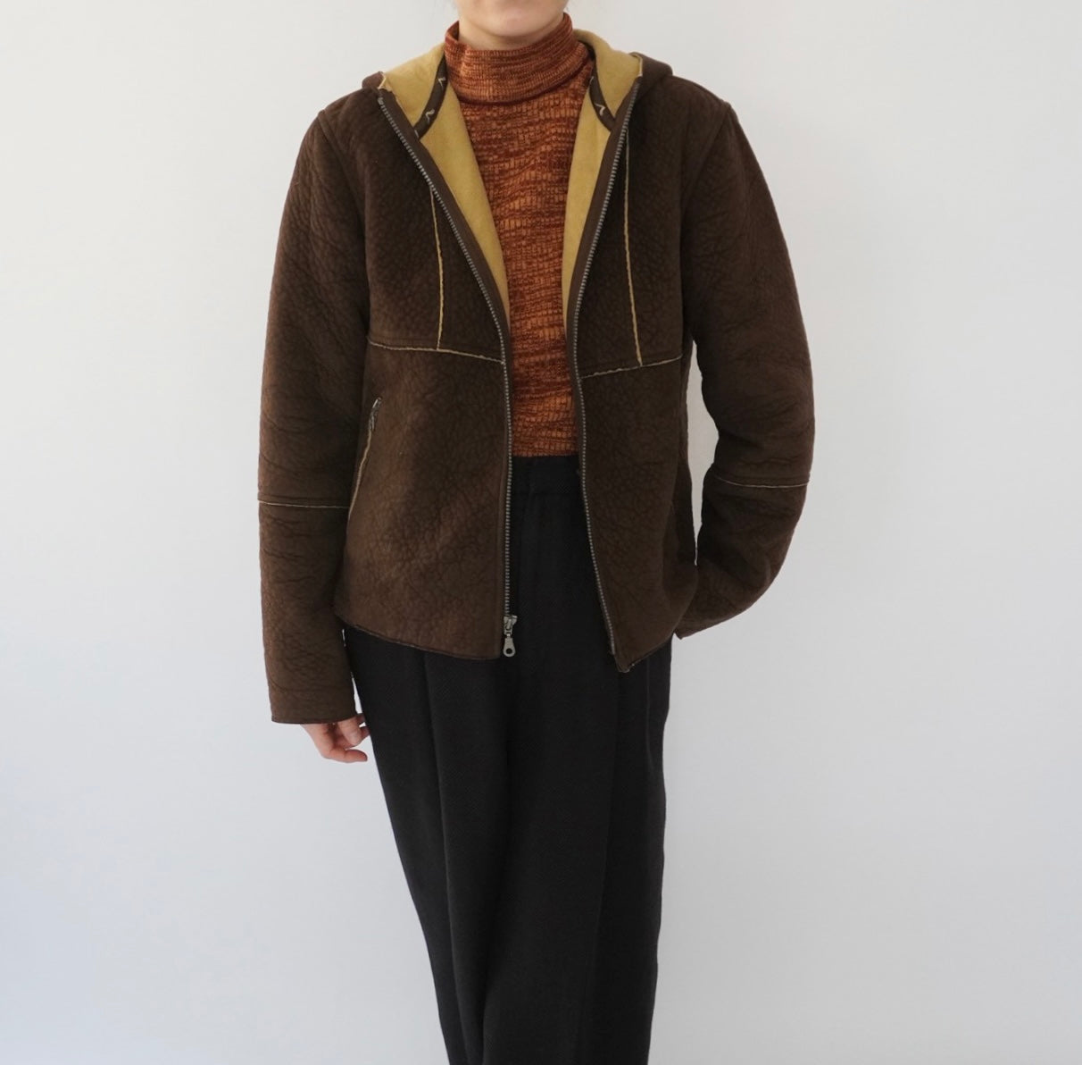 90s Faux Shearling Zipped Jacket