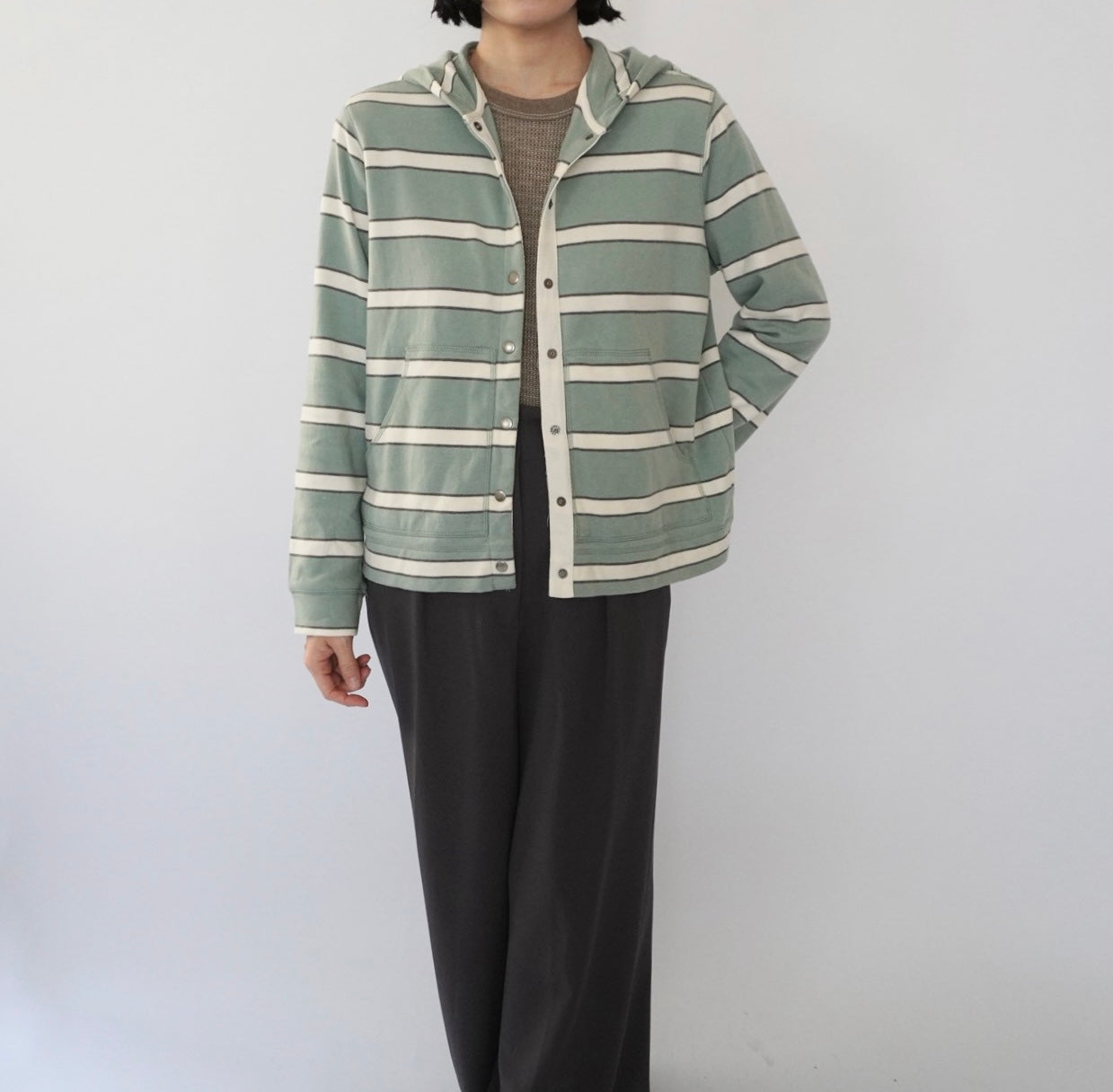 90s Striped Hooded Top