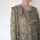 90s Flower Ruffle Blouse Made in USA