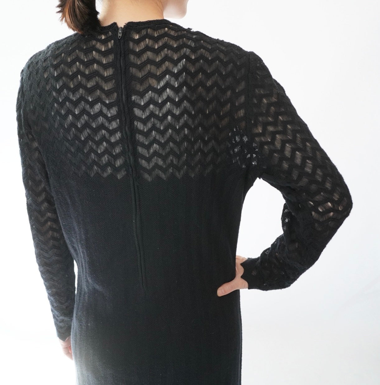 80s Black Knit Dress