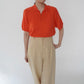 80s Half Zip Design Top Made in USA