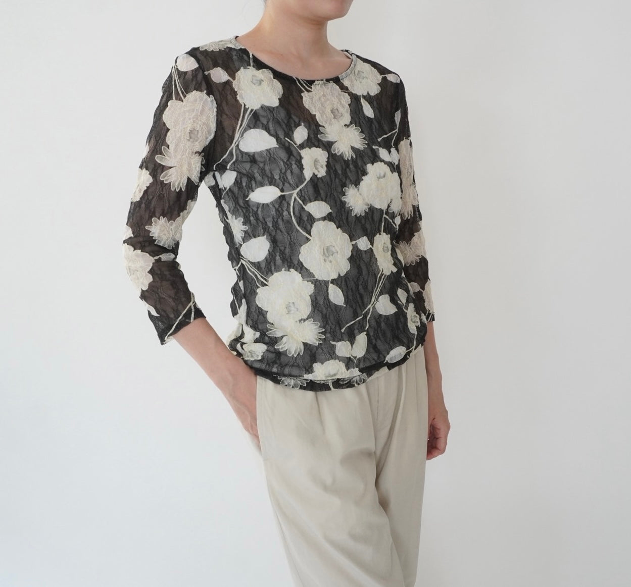 90s Design Sheer Top