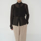 90s Brown Sheer Blouse
