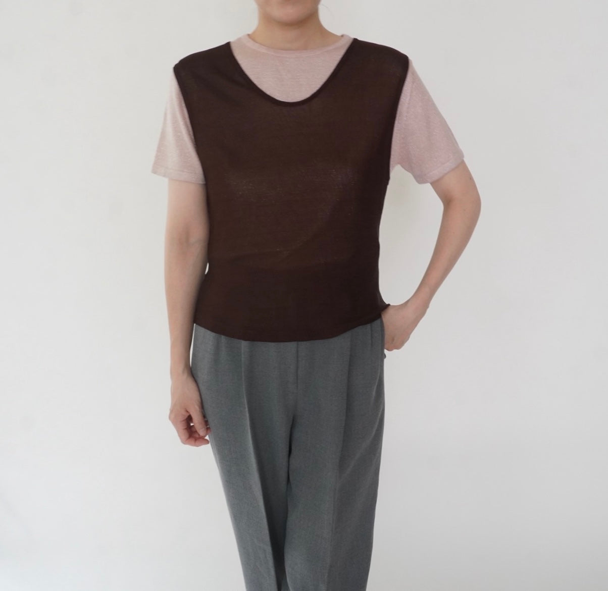 90s Brown Sleeveless Top Made in Italy