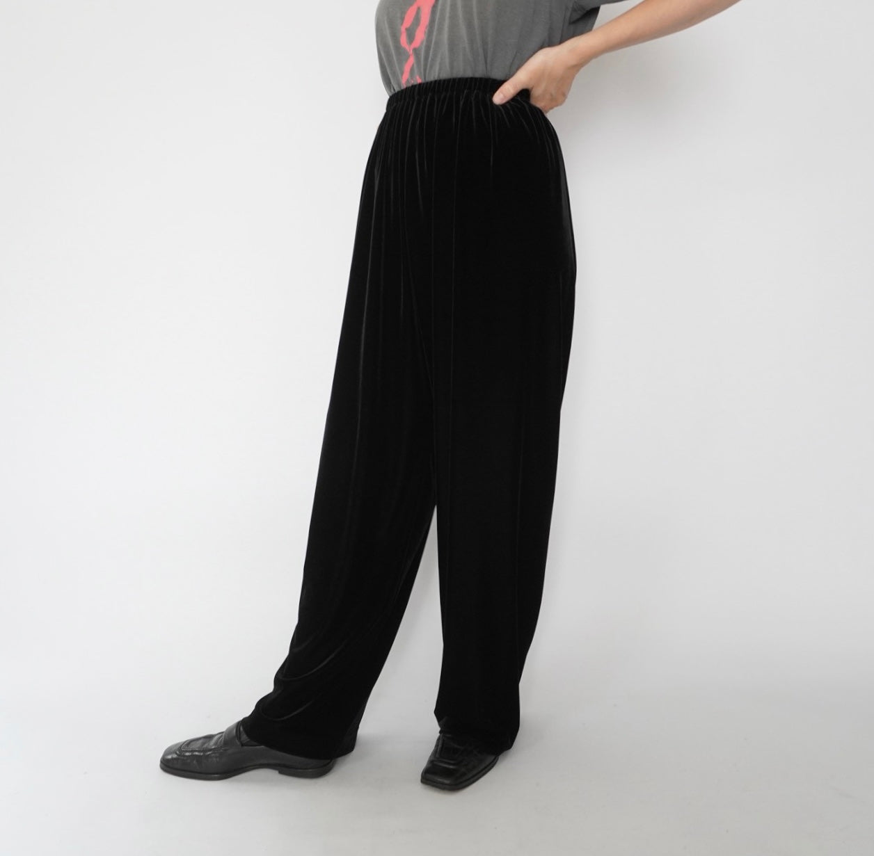 90s Black Velour Pants Made in USA