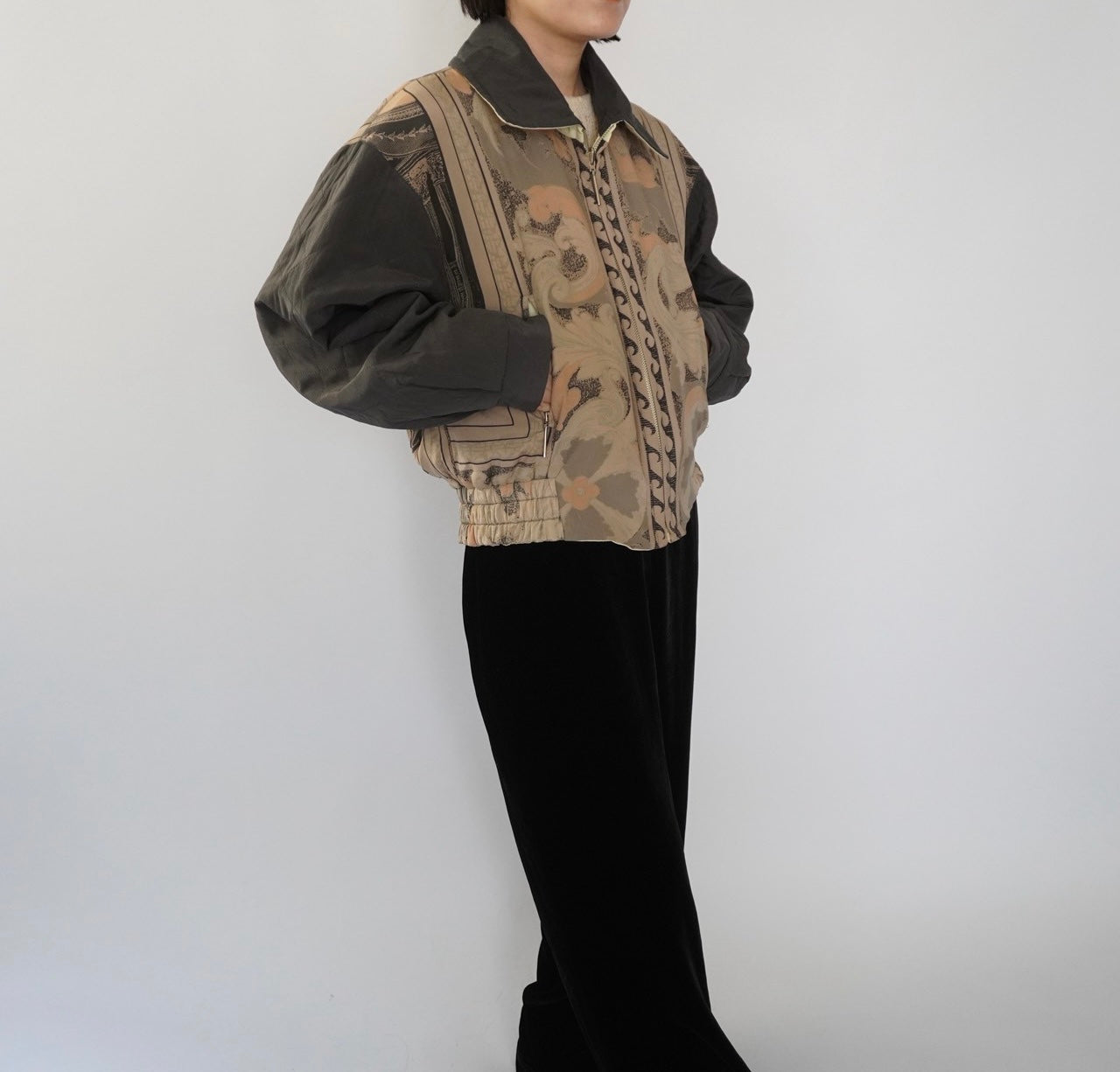 90s"Laurel" Silk Reversible Jacket Made in Germany