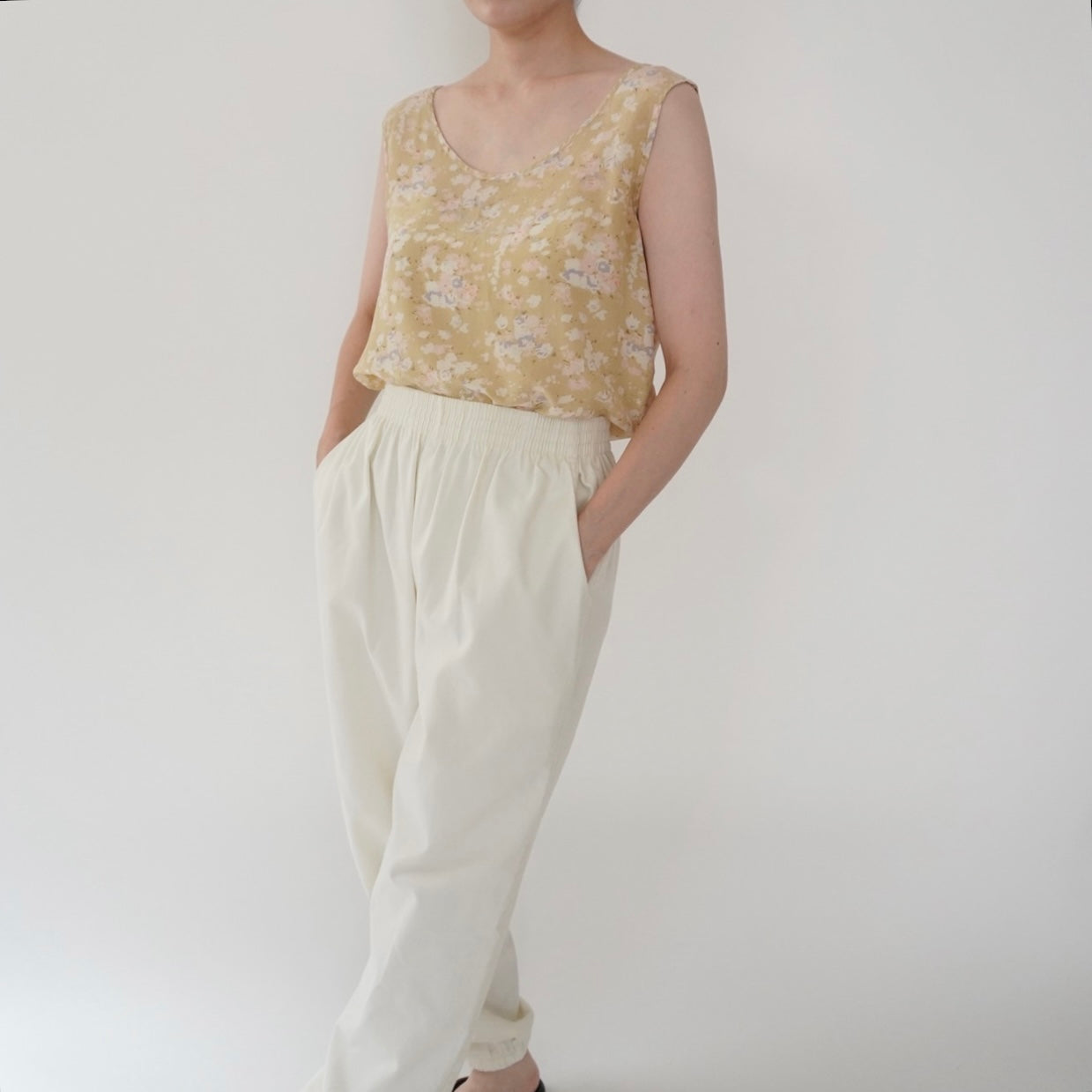 90s Floral Print Silk Top