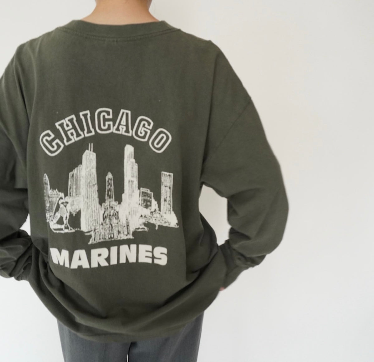 90s Printed Long Sleeves T-shirt Made in USA
