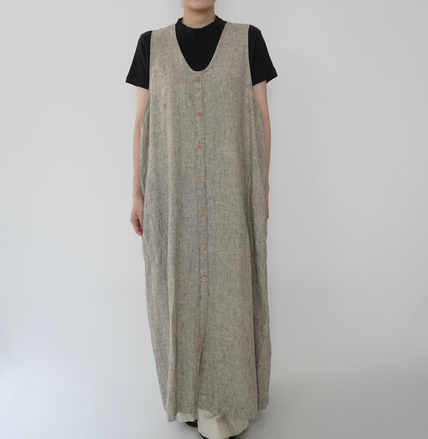 90s FLAX by jeanne engelhart Linen Dress