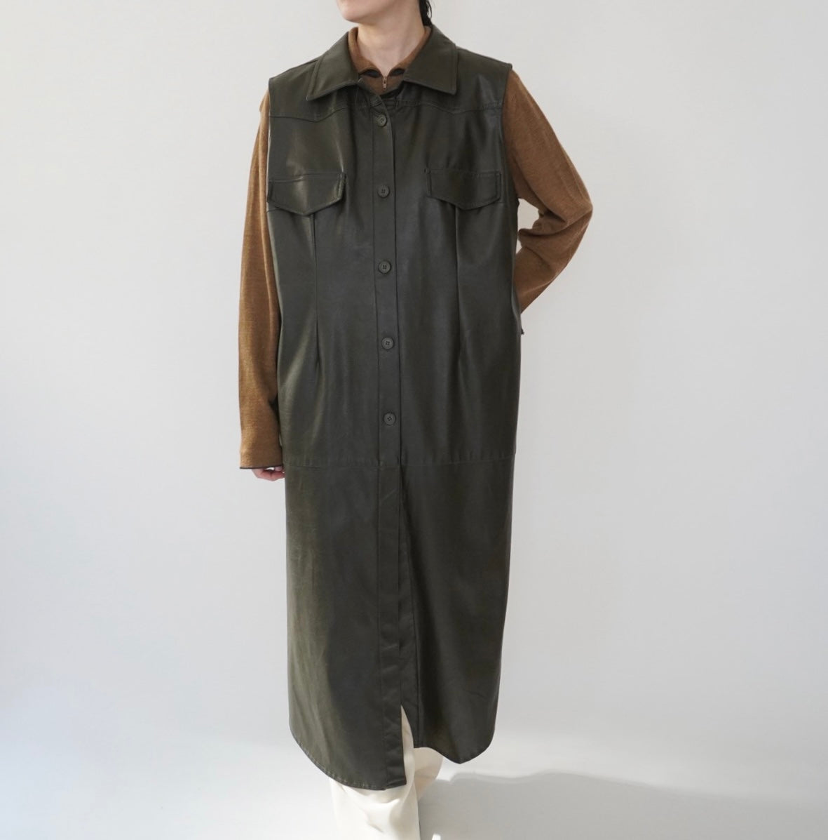 90s Faux Leather Dress Made in Italy