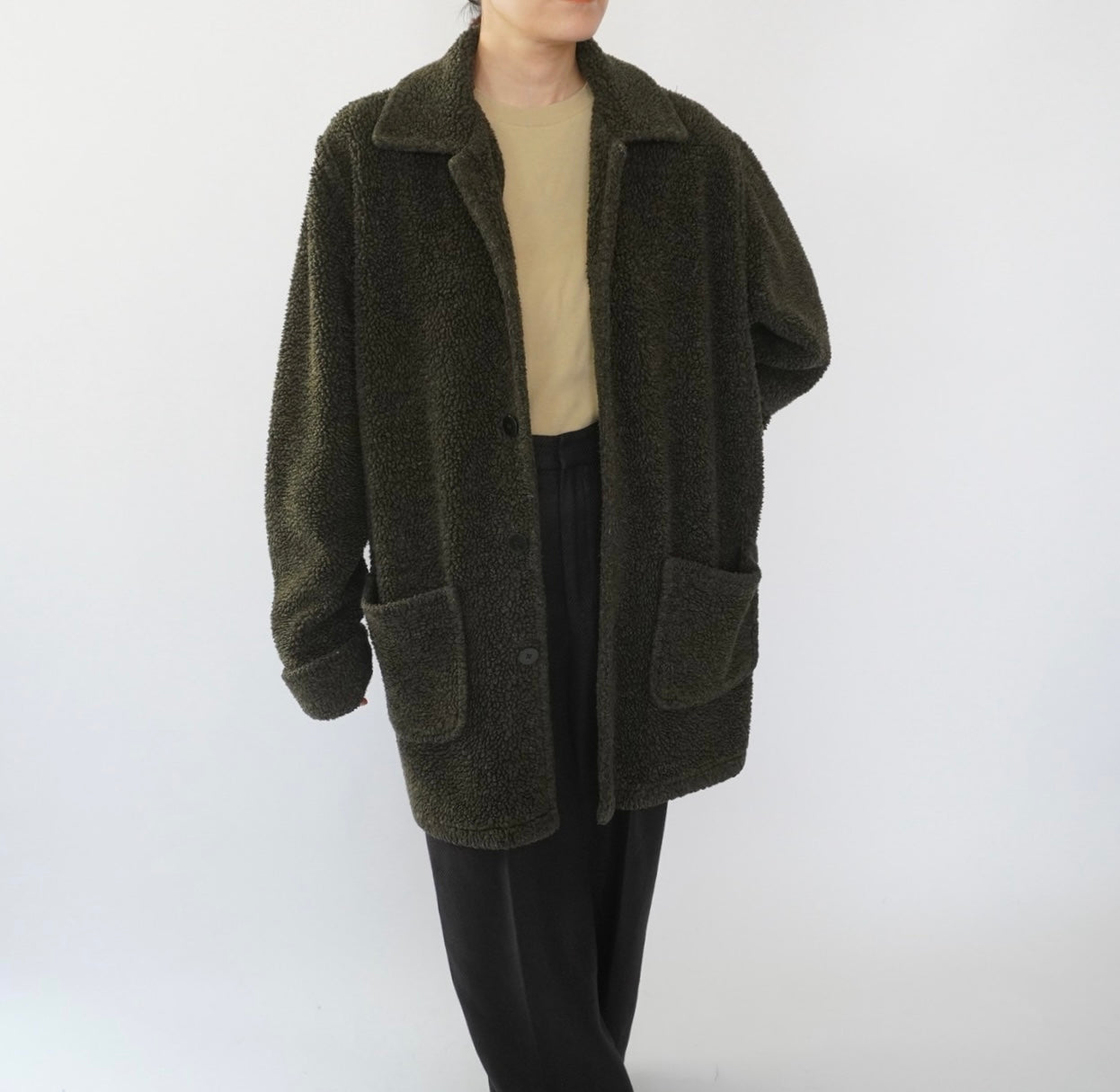 90s Fleece Shirt Jacket Made in USA