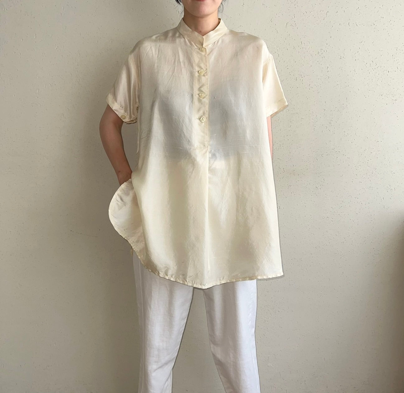 90s Silk Pullover Shirt Made in Italy