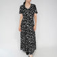 90s Floral Print Maxi Dress