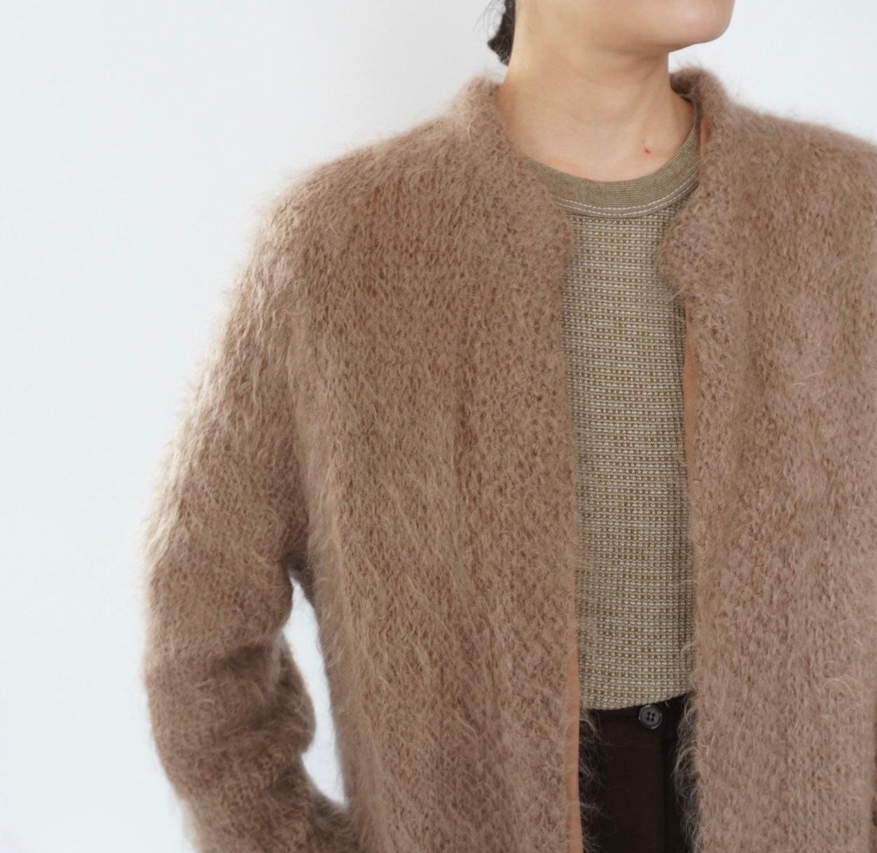 80s Mohair Long Cardigan,Light Coat
