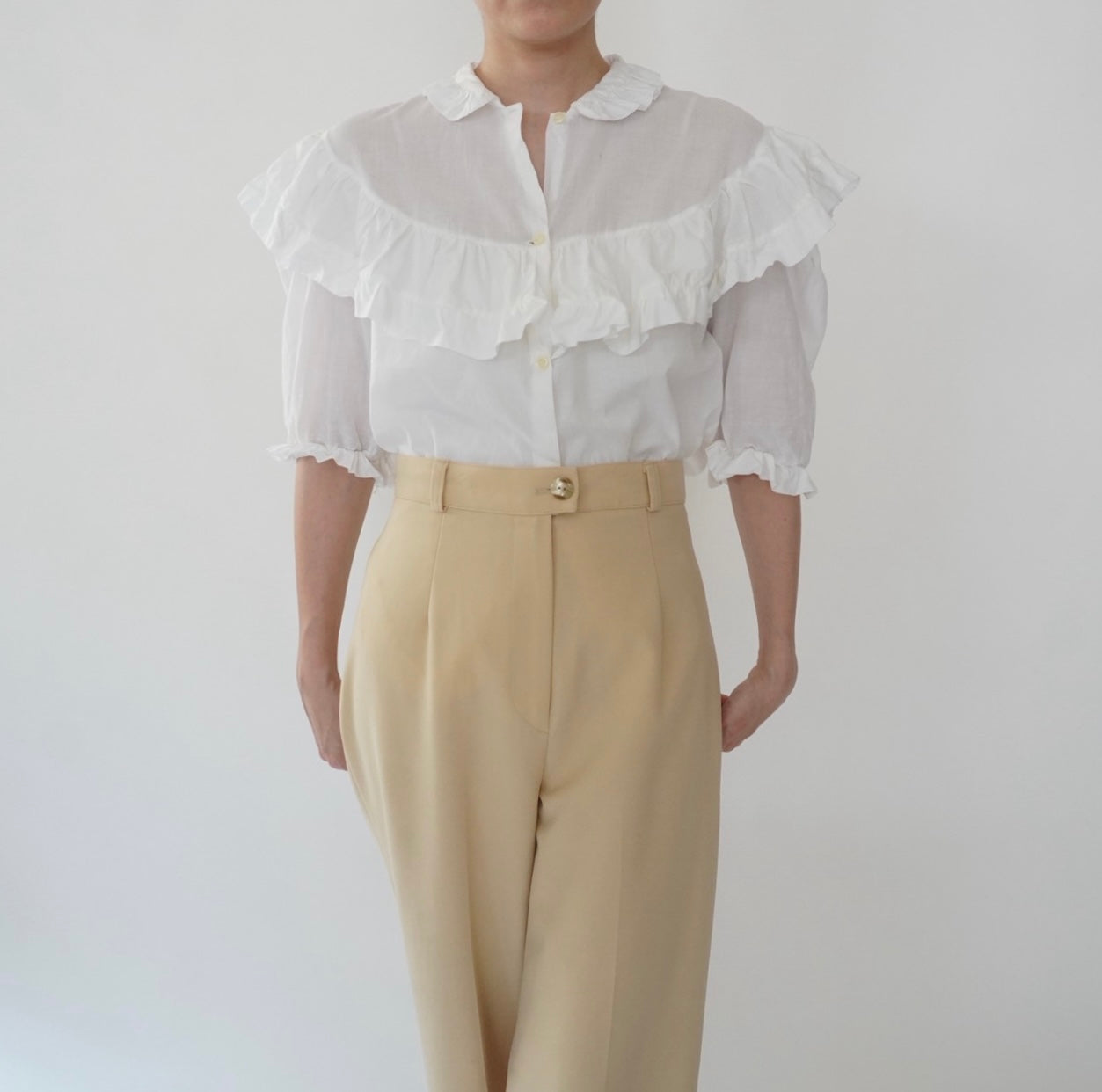 80s Ruffle Blouse
