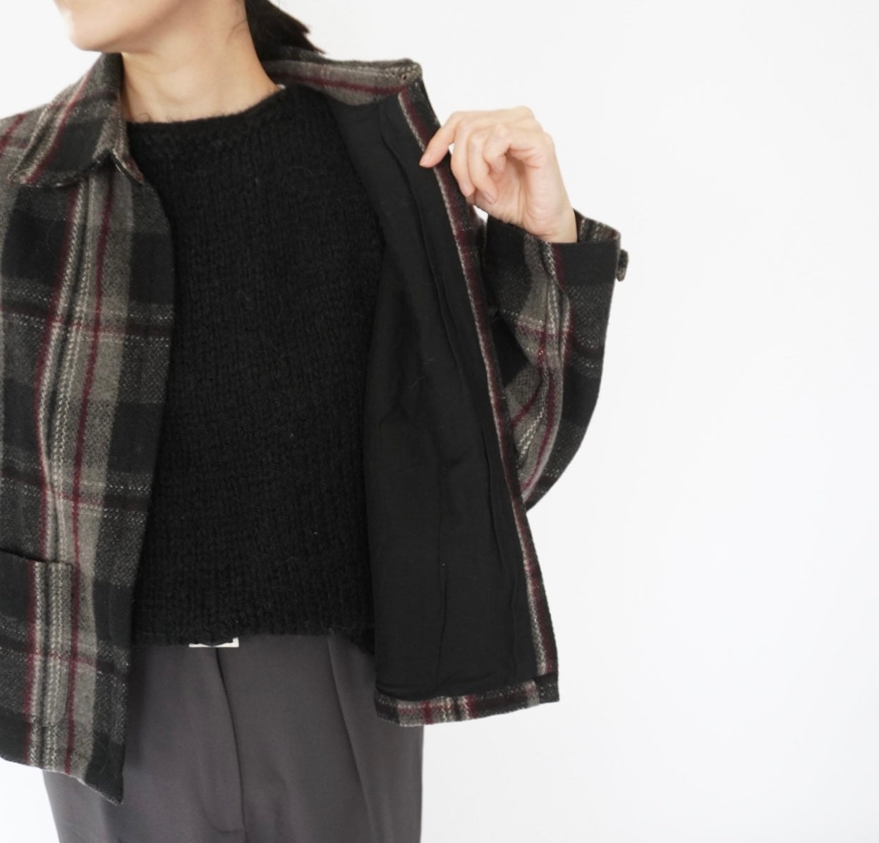 90s Wool Plaid Jacket