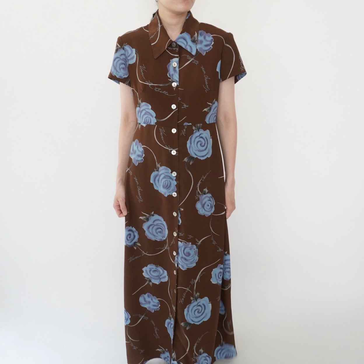 90s Printed Maxi Dress Made in USA