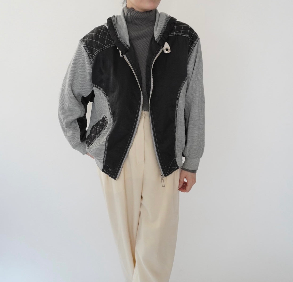 90s  Two Tone Design Light Jacket