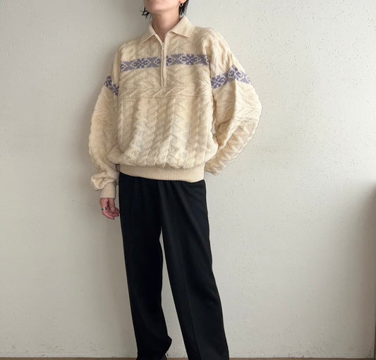 80s Zipped Wool Knit Made in Italy