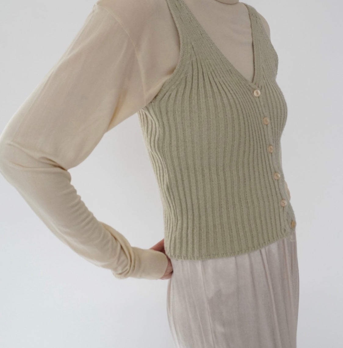 90s Ribbed Top Made in Italy