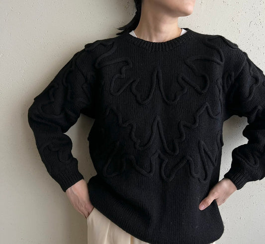 90s Black Design Knit